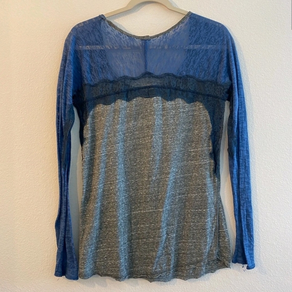 We The Free Womens Blue Gray Long Sleeve Top - Picture 2 of 5